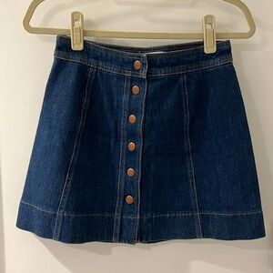Madewell Button Front Denim Mini Skirt